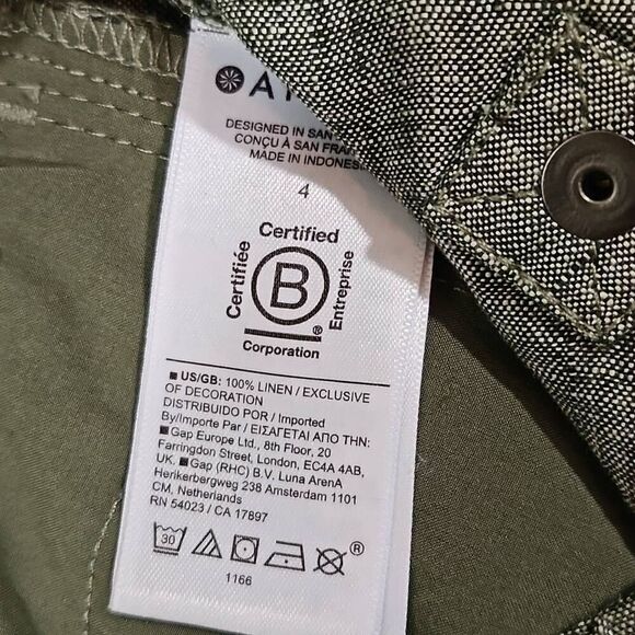 Athleta Beachy Voyager Linen Pants Aspen Olive Green Womens Size 4 Coastal Comfy - Picture 3 of 7